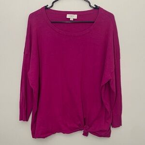 LOFT Women's Fuchsia Long Sleeve Top